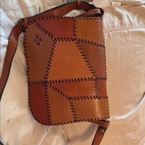 Patricia Nash Brown Leather Messenger Bag Artisanal Design